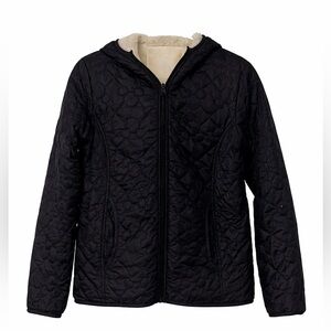 Disney Black Quilted Jacket with Cream Lining